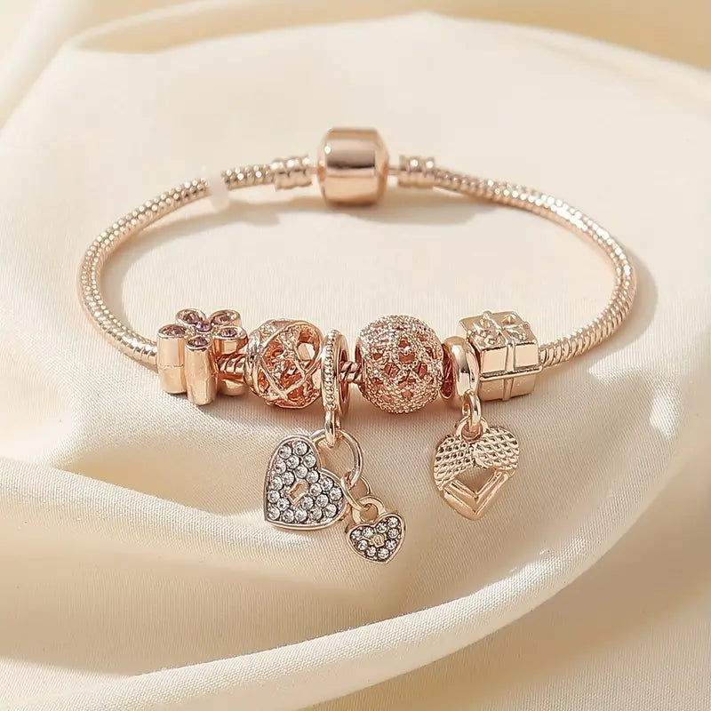 Echoarchiv Modisches Armband mit Strasssteinen und Blumen