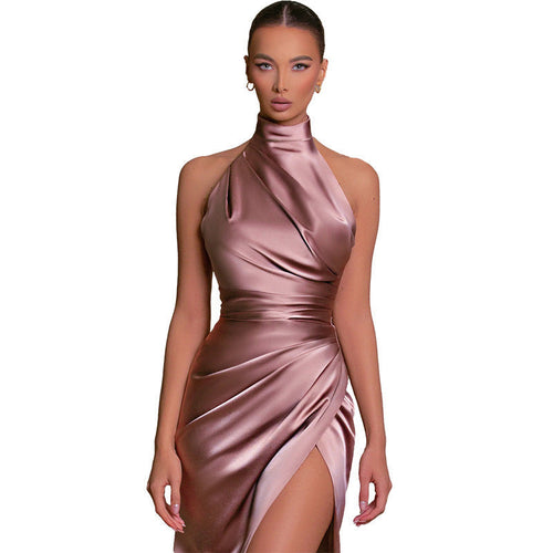 Echoarchiv | Vielseitiges Ärmelloses Herbst Kragen Langes Kleid