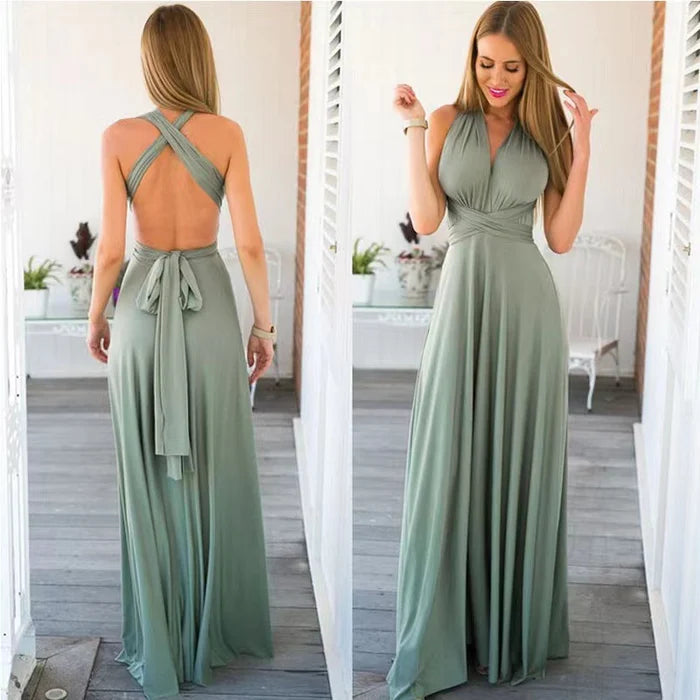Damen Elastisches Wickelkleid mit Riemen für perfekte Passform