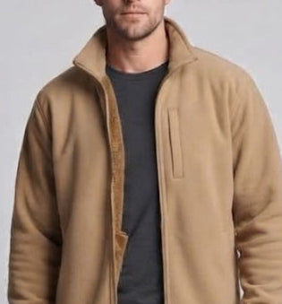 Herren Thermofleece‑Jacke mit Teddyfutter, wasserdichter Brusttasche & Stehkragen Echoarchiv
