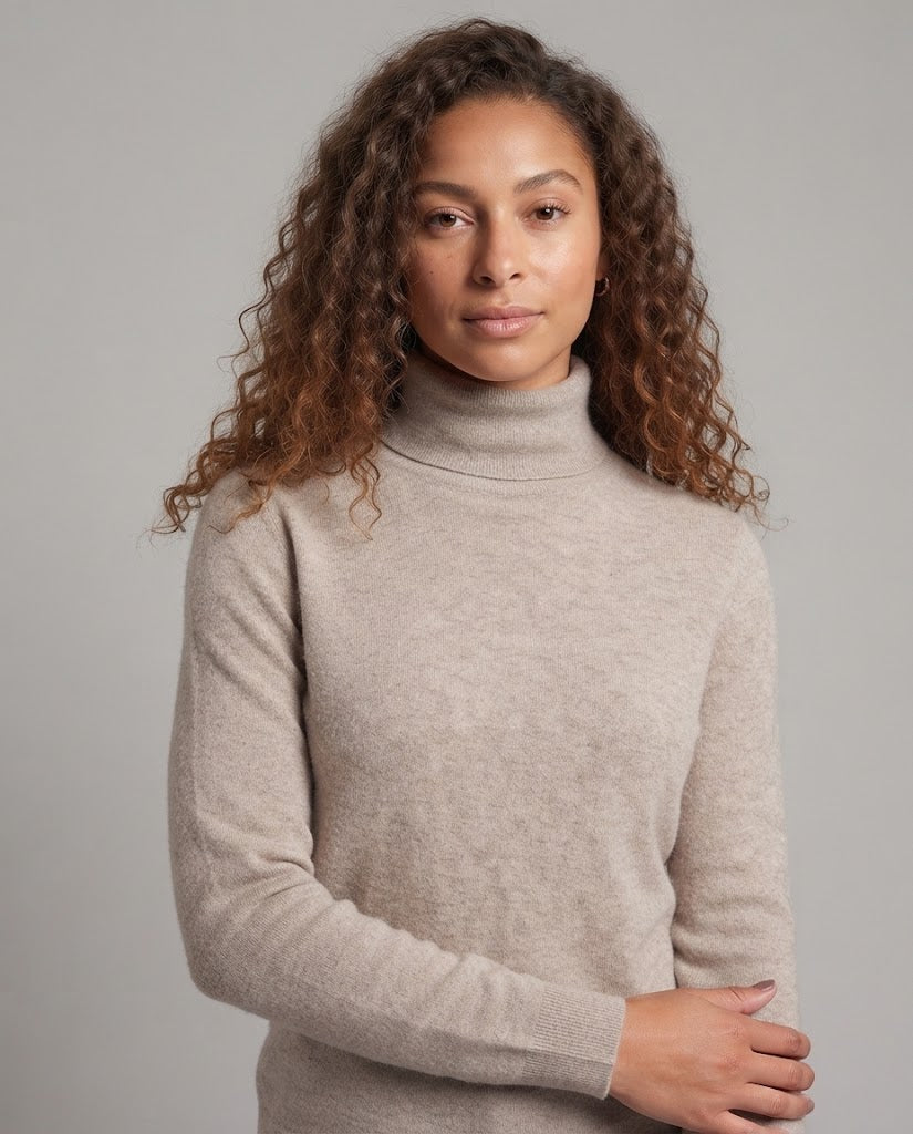Damen Feiner Rollkragenpullover aus Kaschmir‑Look mit leichtem Stretch und minimalistischer Silhouette Echoarchiv