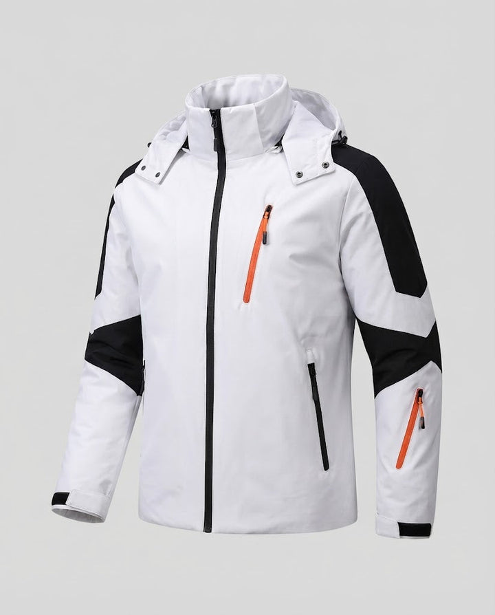 Herren technische Winterjacke mit hohem Kragen, wind- und wasserabweisender Shell und Kontrast-Reißverschlüssen Echoarchiv