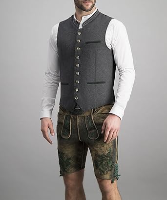 Echoarchiv | Herren Trachtenweste Weste Grau Klassisch Elegant