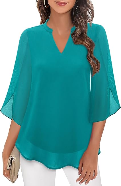 Echoarchiv | Doppelter Schichten Chiffon-Bluse