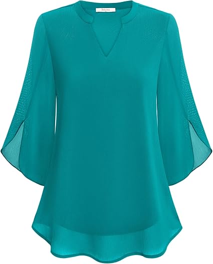 Echoarchiv | Doppelter Schichten Chiffon-Bluse