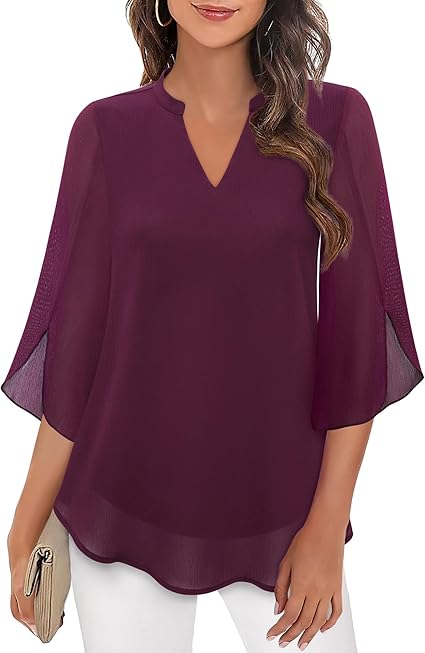 Echoarchiv | Doppelter Schichten Chiffon-Bluse