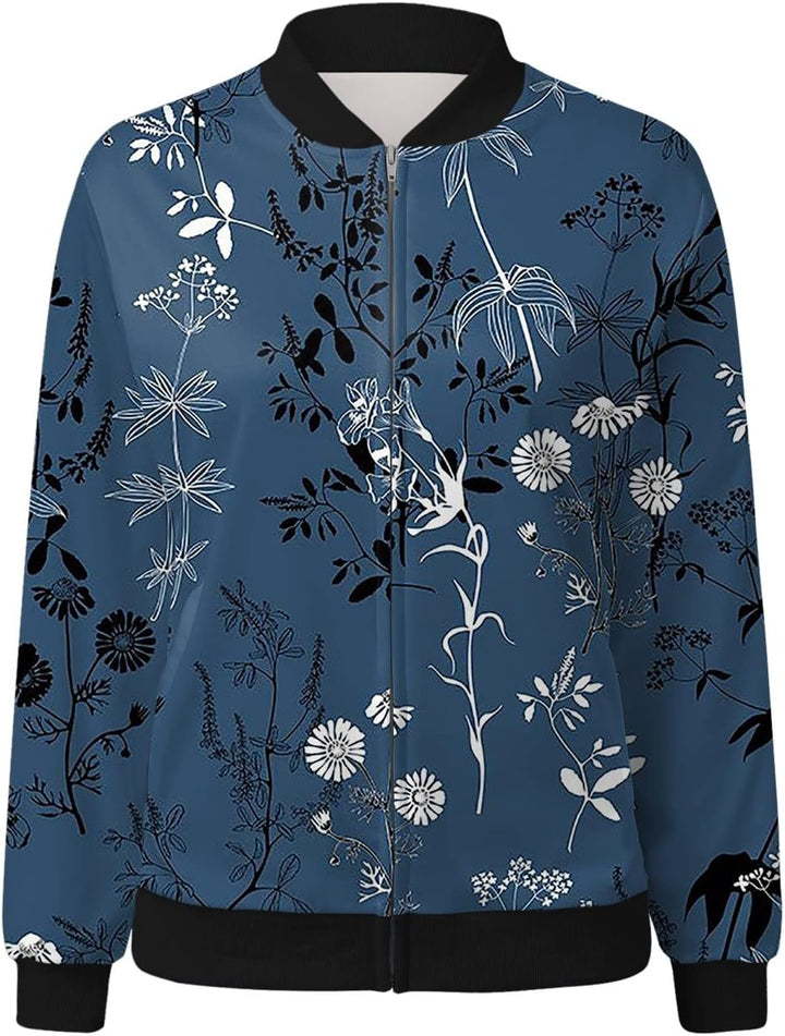 Echoarchiv | Bomberjacke mit Blumenmuster für Damen