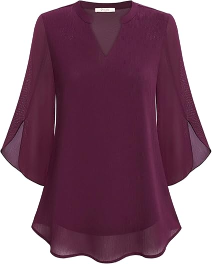 Echoarchiv | Doppelter Schichten Chiffon-Bluse
