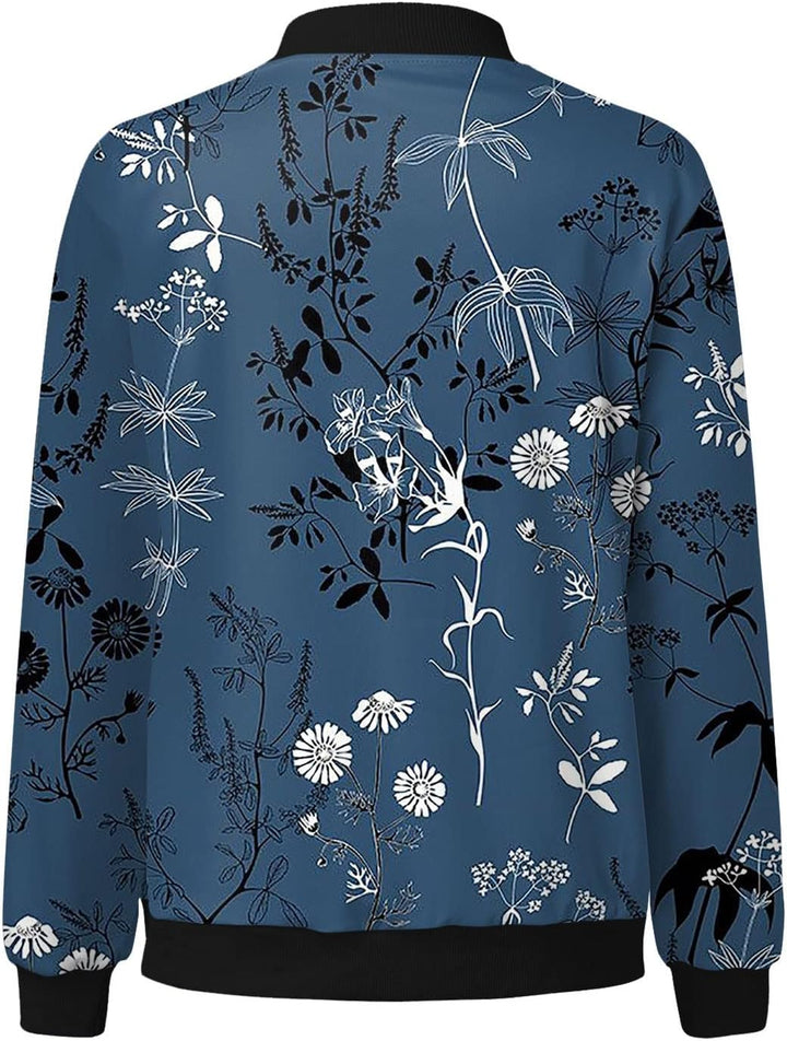 Echoarchiv | Bomberjacke mit Blumenmuster für Damen