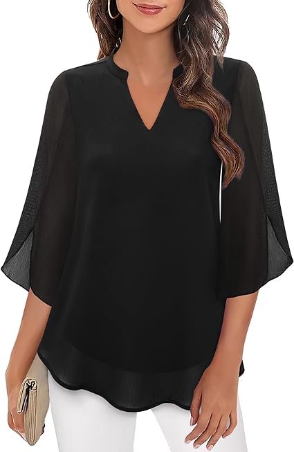 Echoarchiv | Doppelter Schichten Chiffon-Bluse
