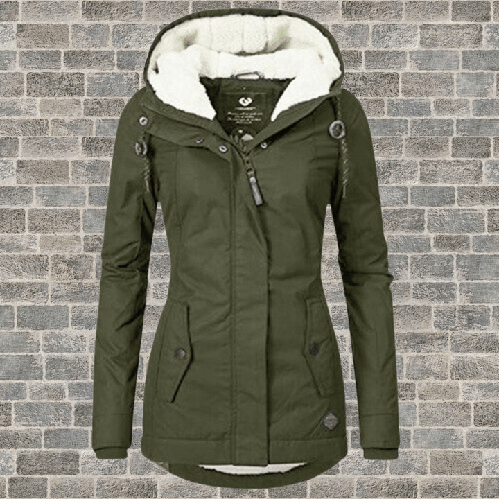 Damen Lange Winterjacke mit luxuriösem Pelzfutter – Avérine