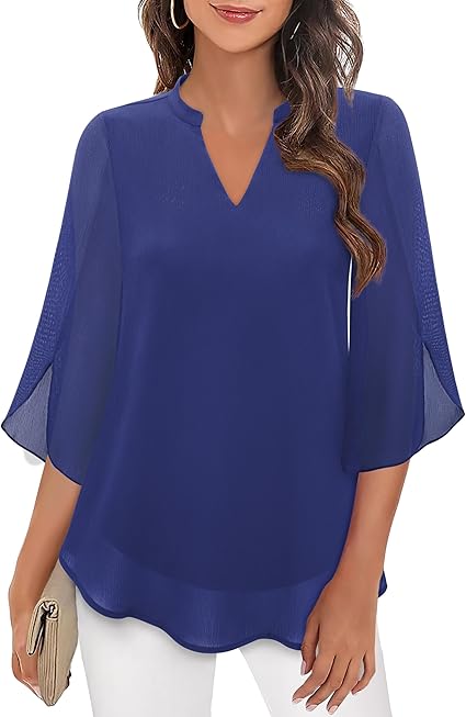 Echoarchiv | Doppelter Schichten Chiffon-Bluse
