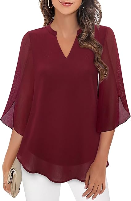Echoarchiv | Doppelter Schichten Chiffon-Bluse