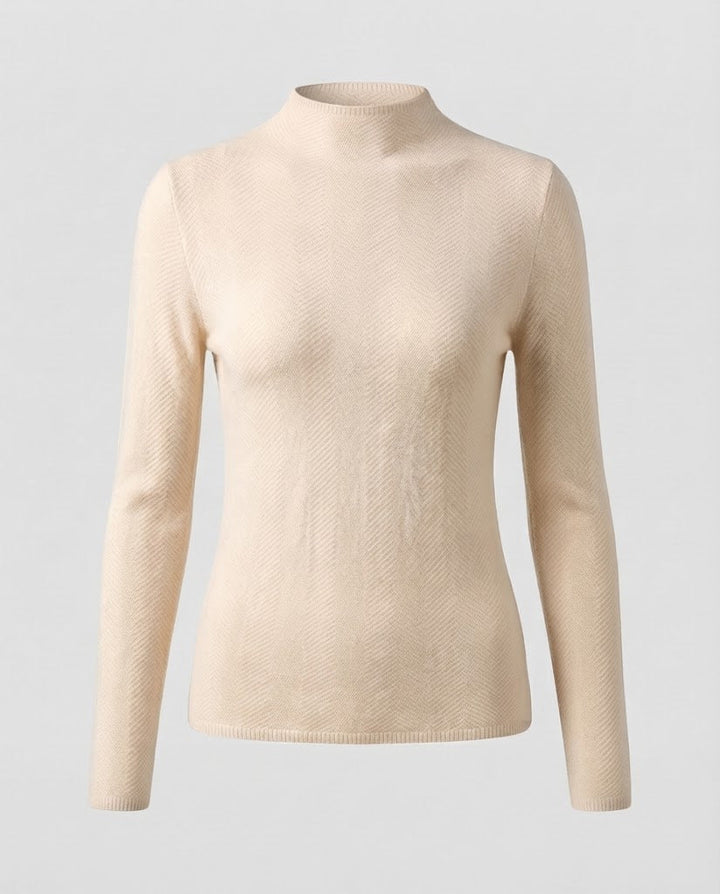 Damen Feiner Minimalistischer Stehkragenpullover aus anschmiegsamem Feinstrick Echoarchiv