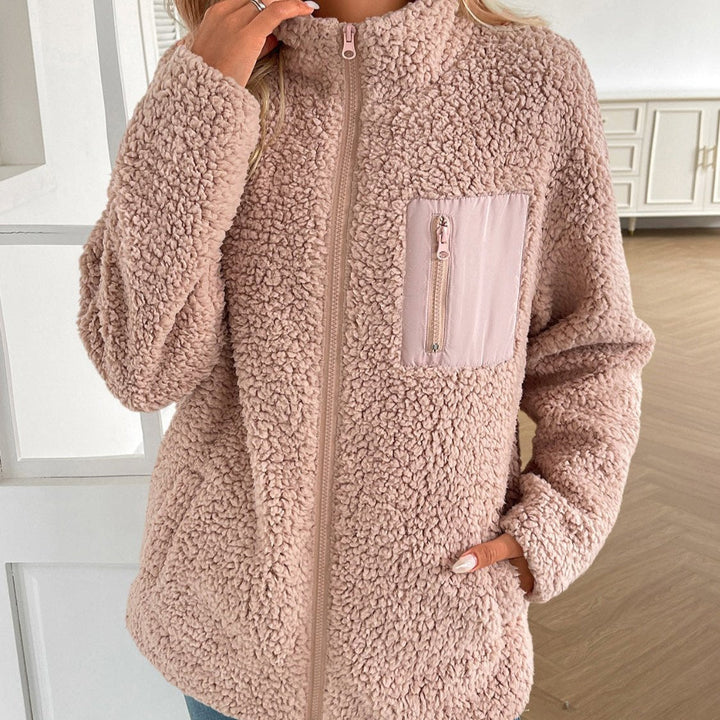 Echoarchiv | Lässige Winter Zip-Up Fuzzy Jacke für Damen