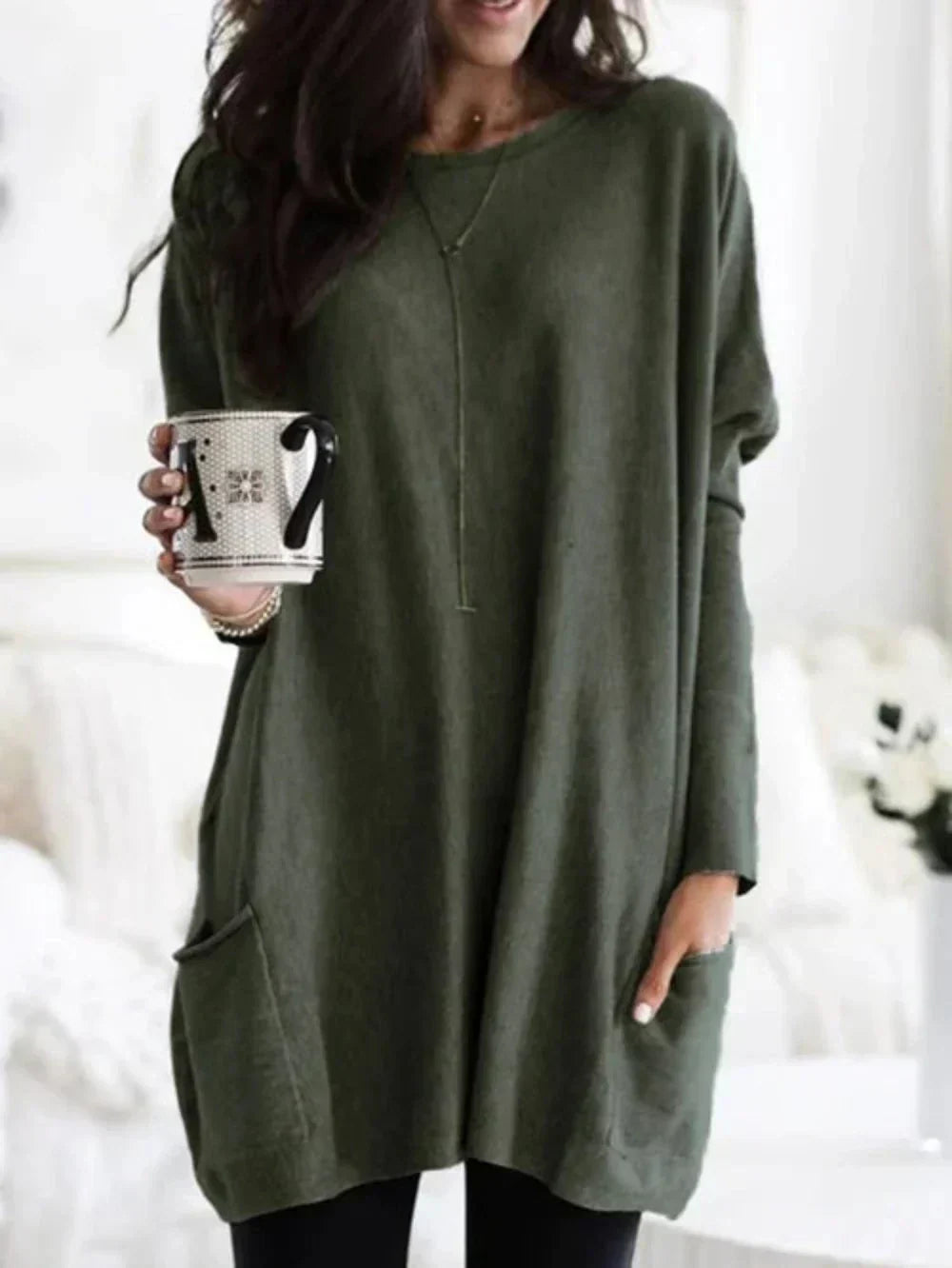 Echoarchiv - Lässiger Langarm-Longpullover