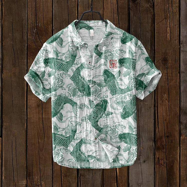 Echoarchiv | Vintage Fisch Japanische Kunst Shirt