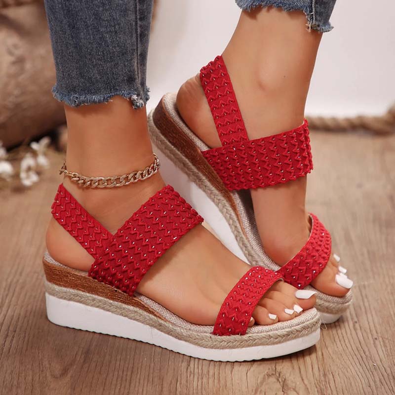 Echoarchiv | Bequeme Sommer Plateau Sandalen mit Keil für Frauen