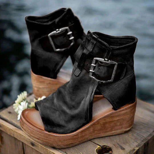 Boho-Keilabsatzsandalen für Damen