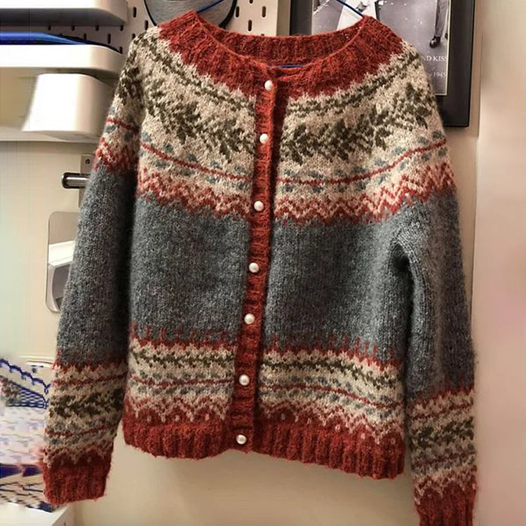 Echoarchiv | Damen Strickjacke mit Einreiherknöpfe für Herbst und Winter