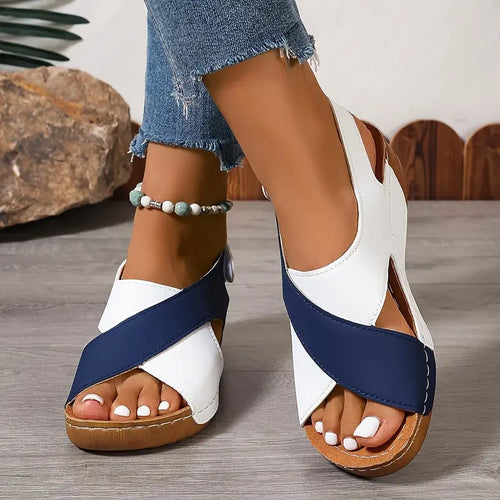 Damenschuhe mit kontrastierendem Keilabsatz – Sorelia