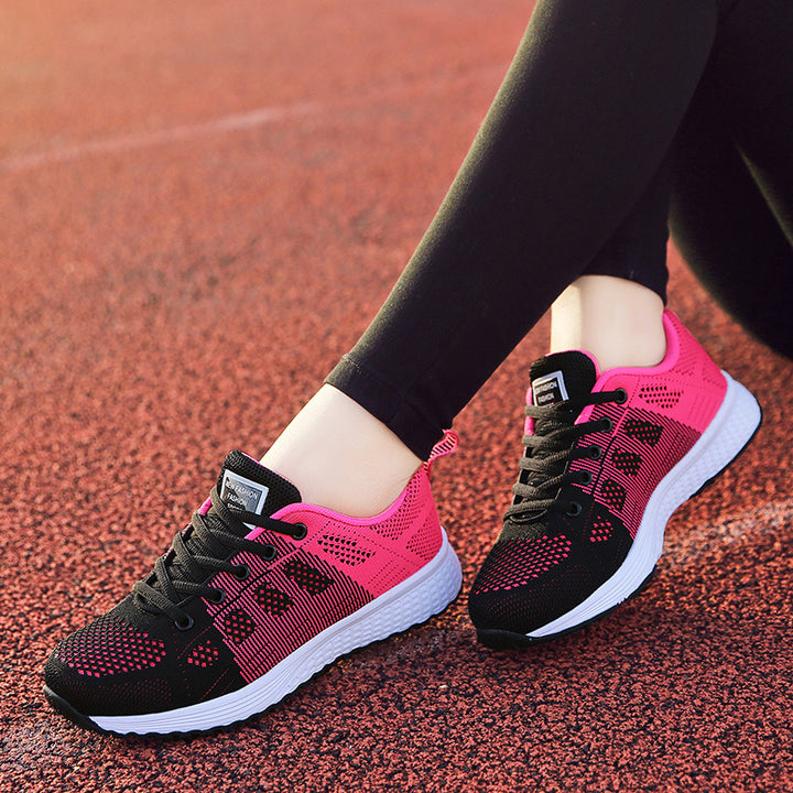 Damen nan leichtgewichtiger Strick-Freizeitsneaker mit Wabenperforation, schockabsorbierender Schaumsohle und gepolstertem Fersenkragen Echo Archiv