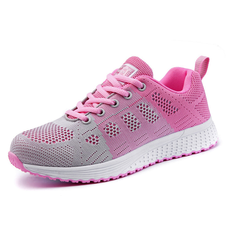 Damen nan leichtgewichtiger Strick-Freizeitsneaker mit Wabenperforation, schockabsorbierender Schaumsohle und gepolstertem Fersenkragen Echo Archiv