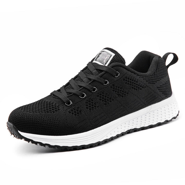 Damen nan leichtgewichtiger Strick-Freizeitsneaker mit Wabenperforation, schockabsorbierender Schaumsohle und gepolstertem Fersenkragen Echo Archiv