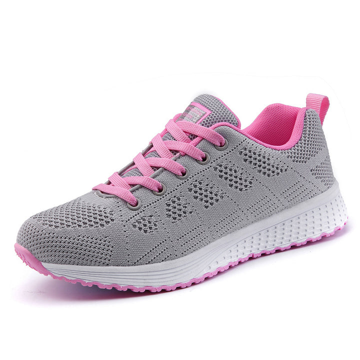 Damen nan leichtgewichtiger Strick-Freizeitsneaker mit Wabenperforation, schockabsorbierender Schaumsohle und gepolstertem Fersenkragen Echo Archiv