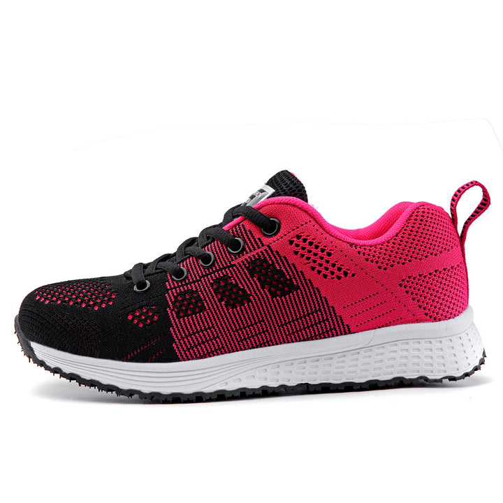 Damen nan leichtgewichtiger Strick-Freizeitsneaker mit Wabenperforation, schockabsorbierender Schaumsohle und gepolstertem Fersenkragen Echo Archiv