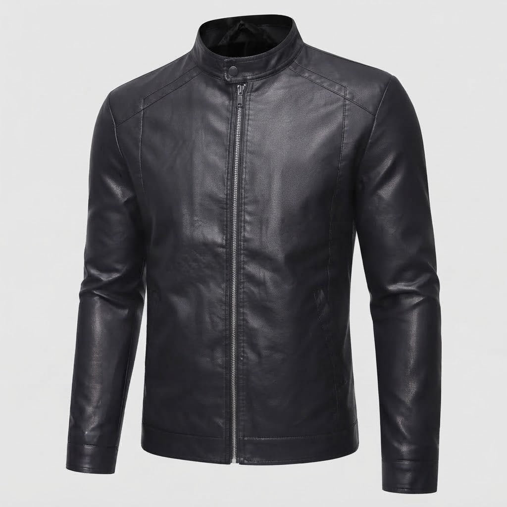 Herren Modische Kunstlederjacke mit Stehkragen Echo Archiv 1788321813