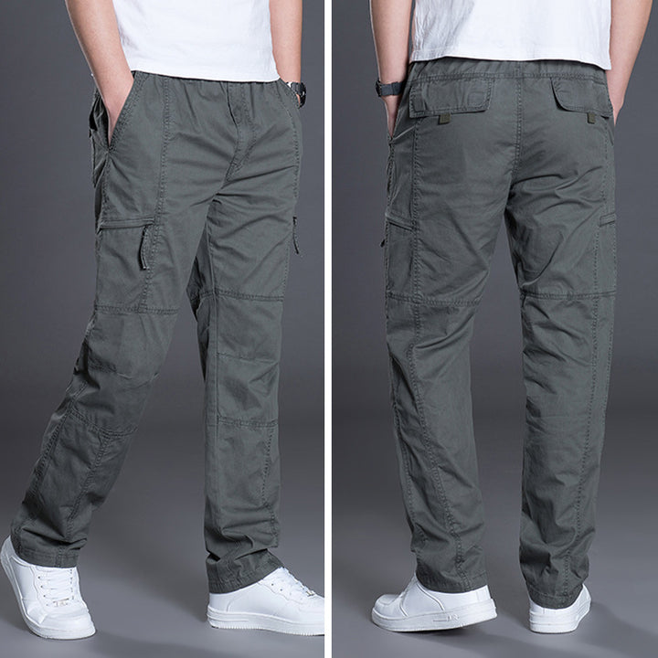 Herren Gerade geschnittene Utility‑Cargohose mit Knieabnähern, Multifachtaschen & elastischem Bund Echo Archiv