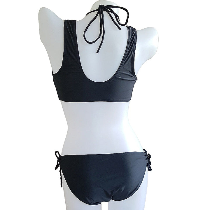 Damen Triangel-Bikini mit tiefem V-Ausschnitt und Schnürdetails Echo Archiv