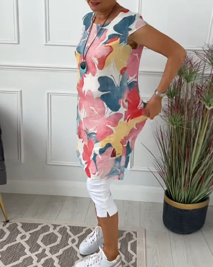 Echoarchiv | Lässiges Longtop mit Farbenfrohem Blumenprint
