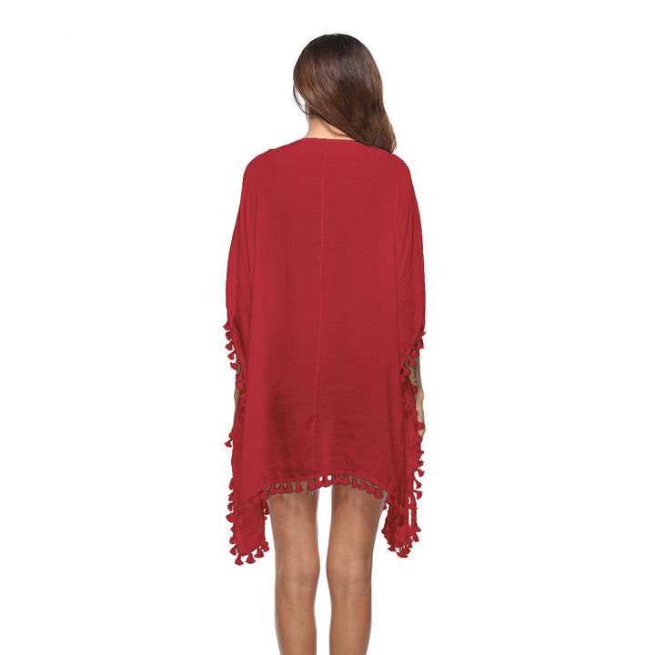 Damen luftiger Kaftan mit bunten Häkelverzierungen Echo Archiv