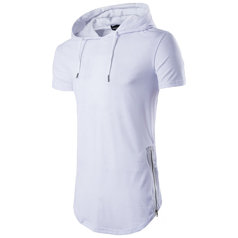 Herren Sportliches Kapuzen-T-Shirt mit modernem Schnitt und seitlichen Reißverschlusstaschen Echoarchiv