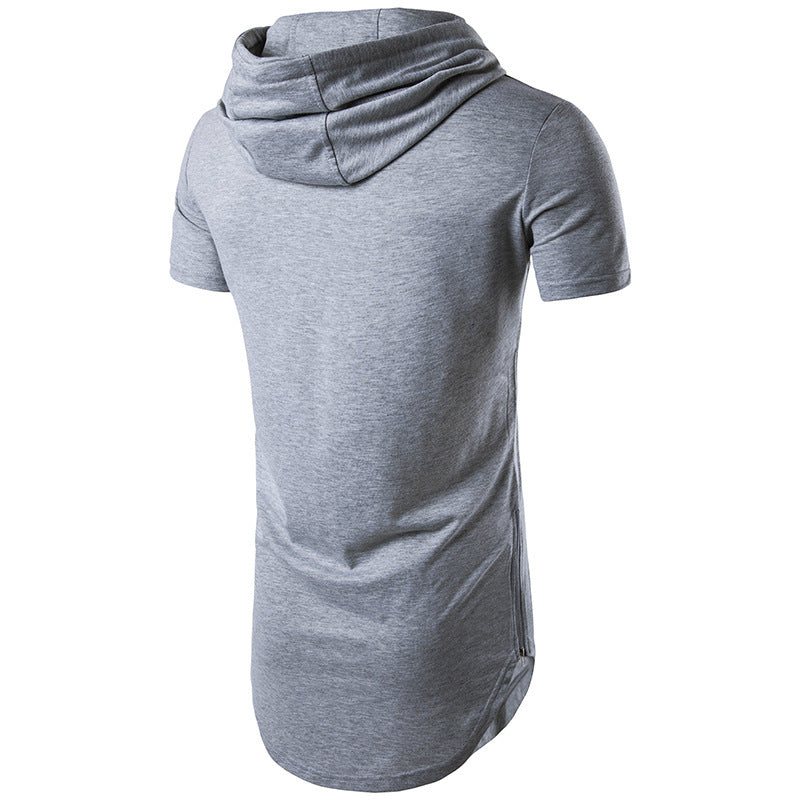 Herren Sportliches Kapuzen-T-Shirt mit modernem Schnitt und seitlichen Reißverschlusstaschen Echoarchiv
