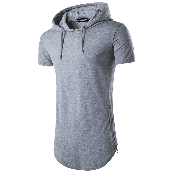 Herren Sportliches Kapuzen-T-Shirt mit modernem Schnitt und seitlichen Reißverschlusstaschen Echoarchiv