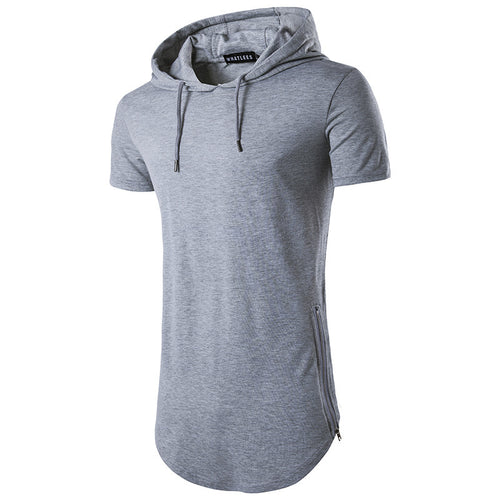 Herren Sportliches Kapuzen-T-Shirt mit modernem Schnitt und seitlichen Reißverschlusstaschen Echoarchiv