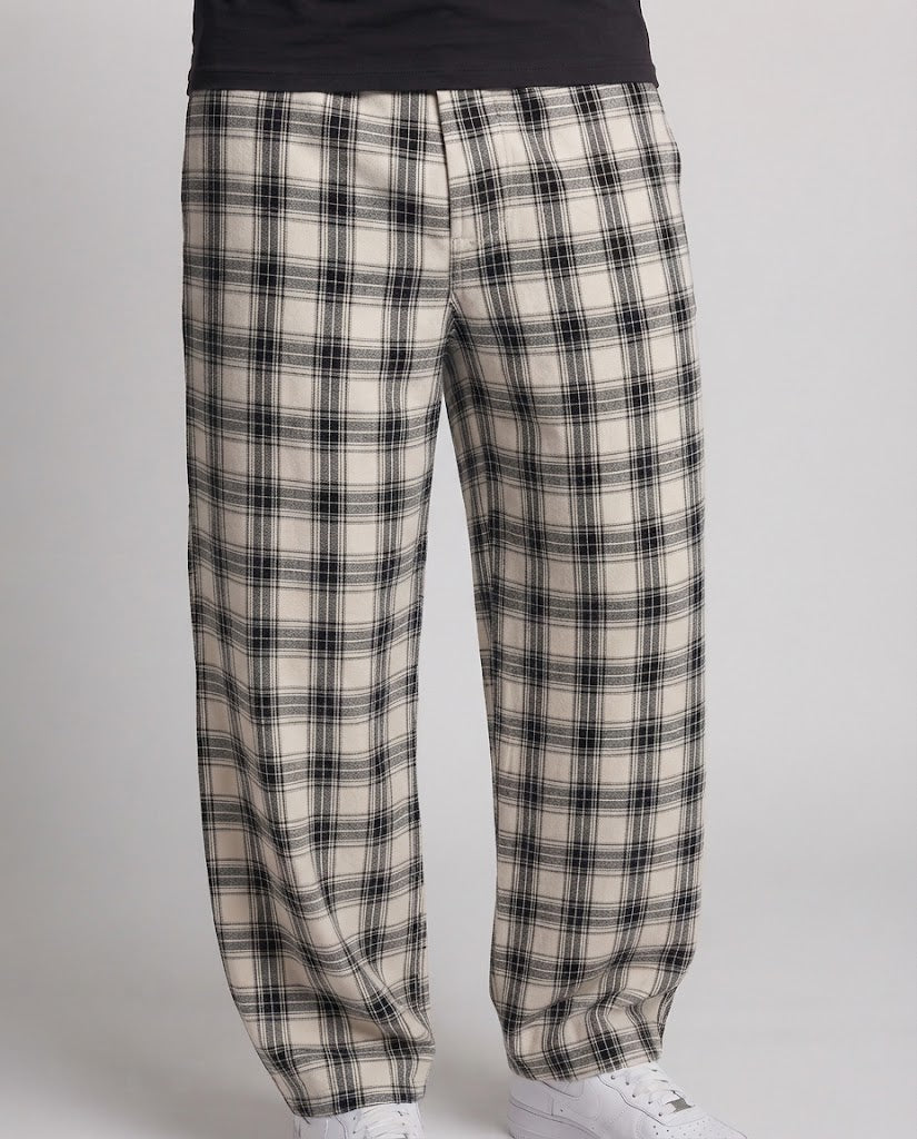 Herren Karierte Weite‑Leg‑Palazzohose mit lockerem Tunnelzug und bodenlangem Fall Echo Archiv