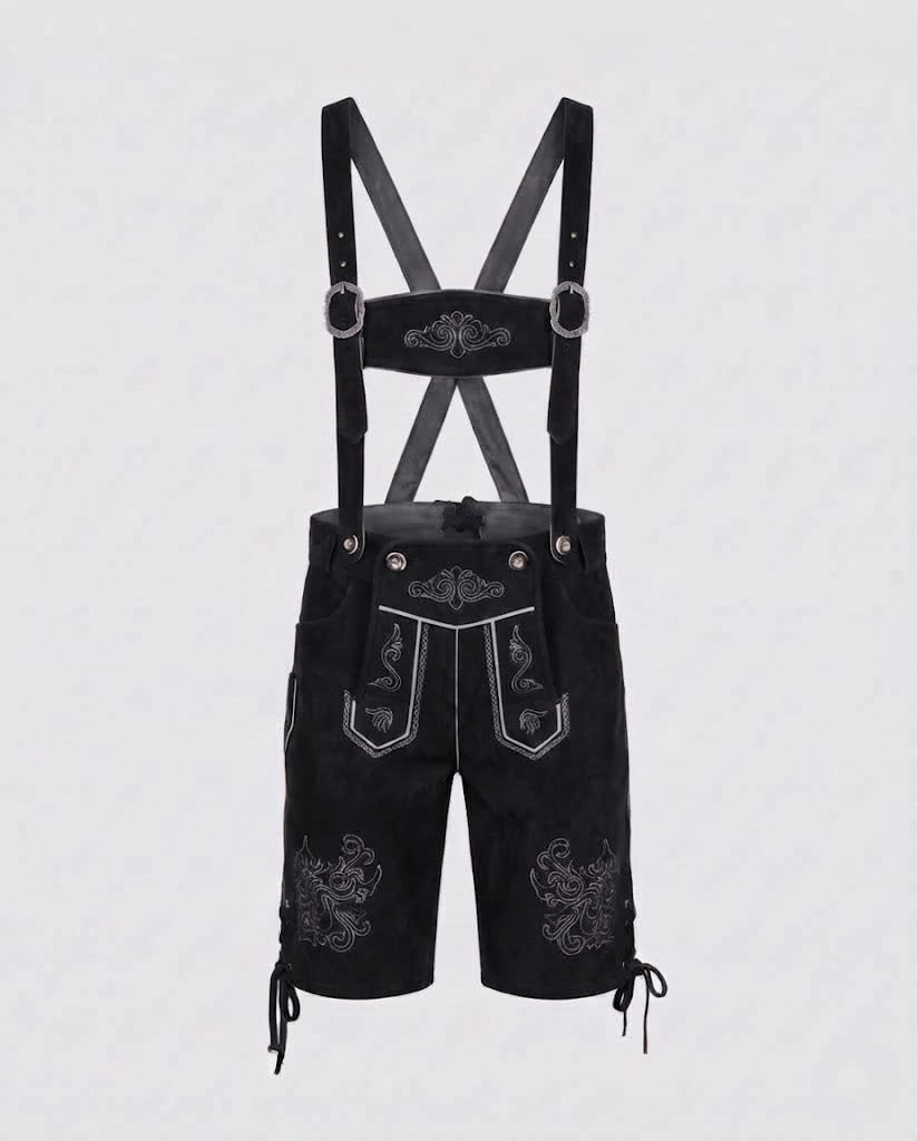 Herren Trachten Lederhosen mit dekorativen Riemen Echo Archiv