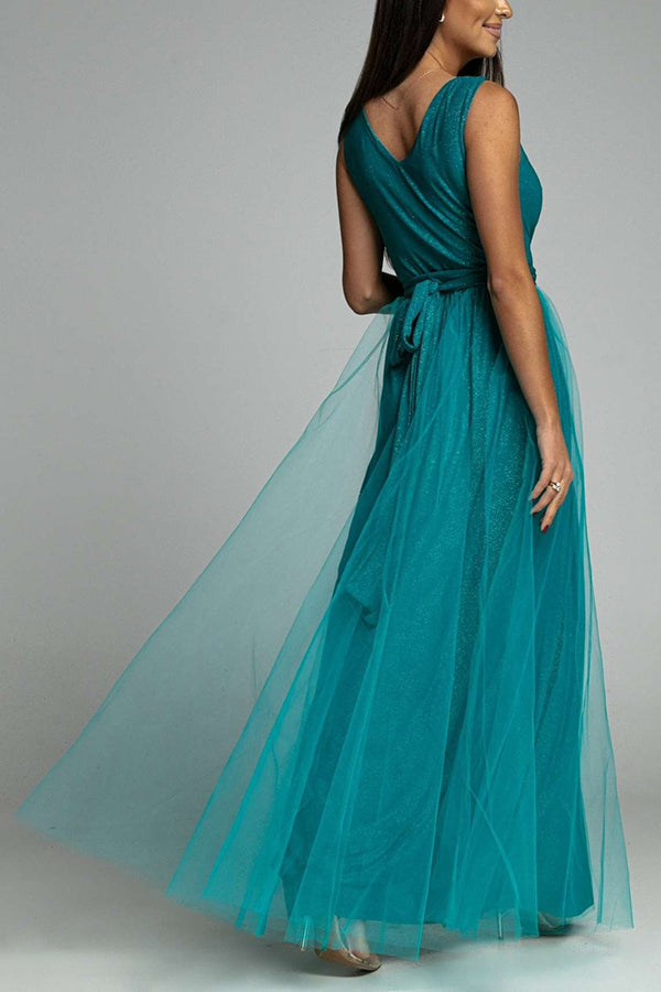 Echoarchiv | It'S My Day Light Tulle Schlitz Maxi Kleid