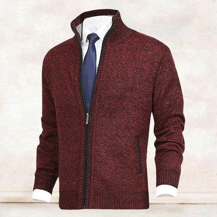 Echoarchiv | Strickjacke mit Stehkragen und Reißverschluss