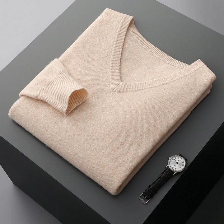 Echoarchiv | Pullover Herren, V-ausschnitt, Weiches Strickmaterial