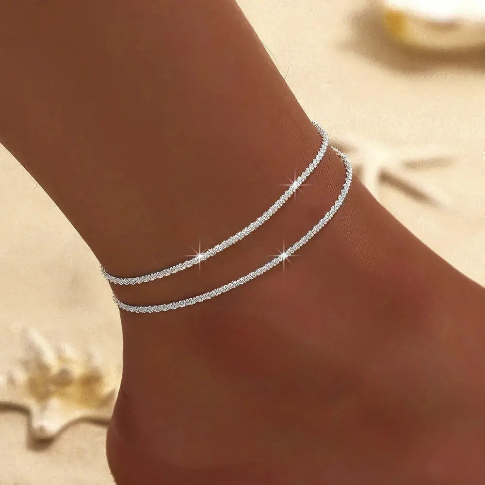 Echoarchiv | Chic Silber/Gold Doppel Fußkettchen