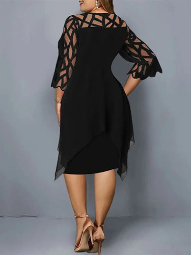 Echoarchiv | Elegantes Plus Size Spitzen-Midi-Kleid