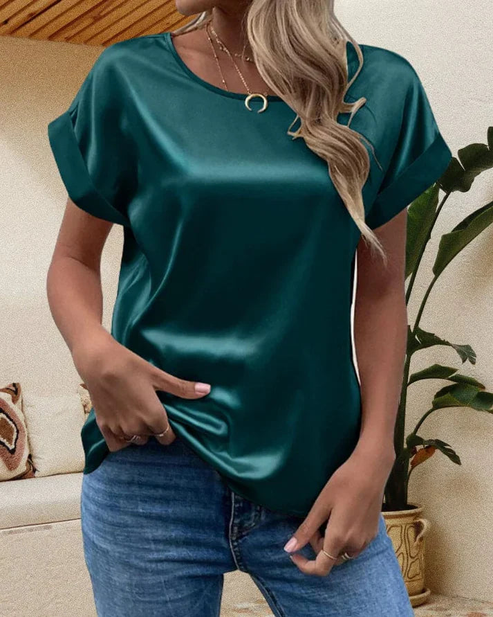 Echoarchiv | Glänzende Satin Freizeitbluse