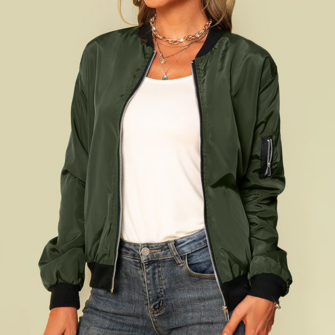 Echoarchiv | Leichtgewicht Bomberjacke Damen, Bomberjacke mit Reißverschluss