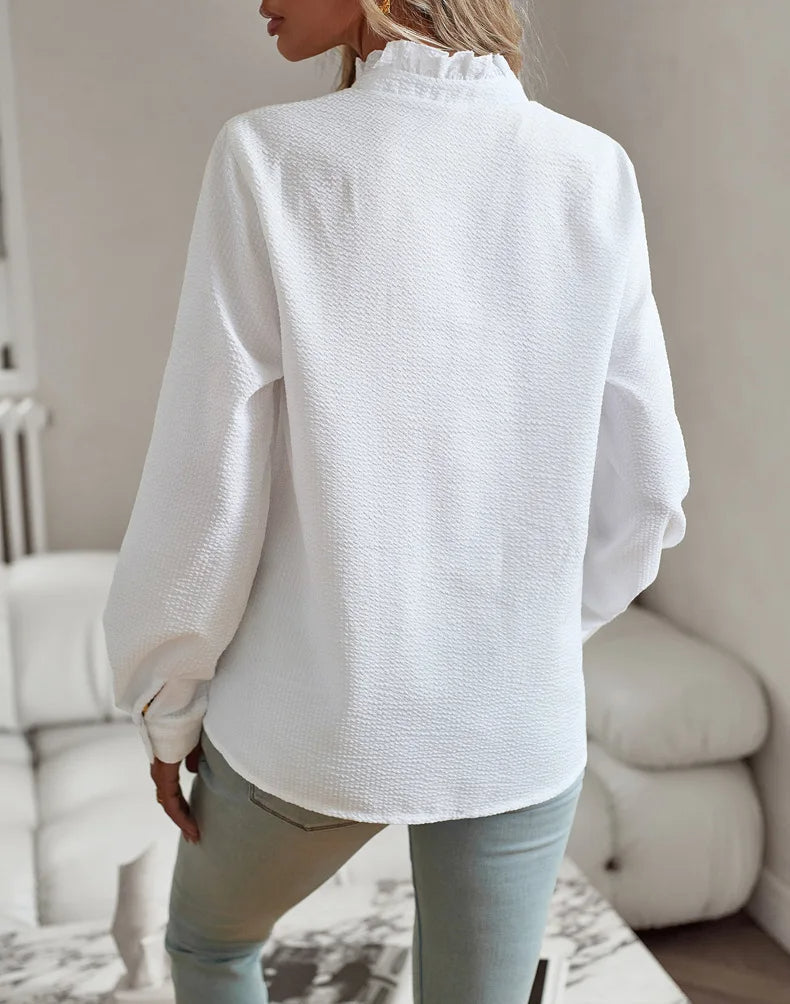Echoarchiv | Bluse mit Rüschendetails Leicht und Stilvoll Femininer Touch