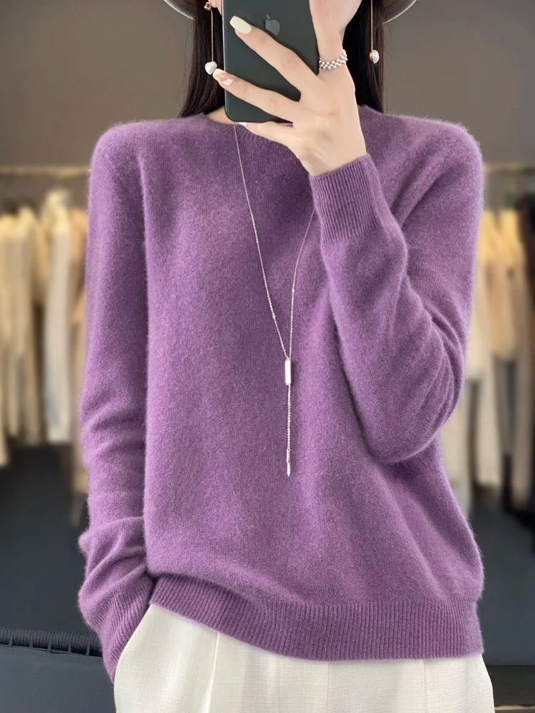 Echoarchiv | Pullover Damen Runder Ausschnitt Weicher und Eleganter Strickpullover